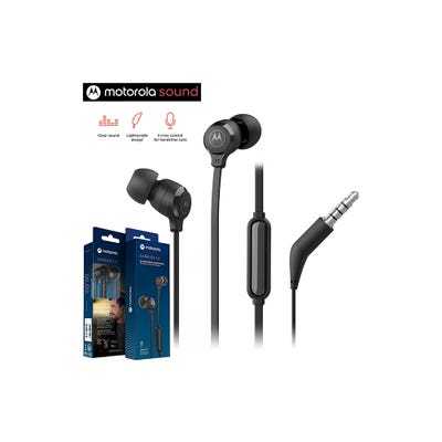 Audífonos In ear Motorola con micrófono Earbuds 3-S HD Negro