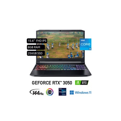 Laptop gamer Acer Nitro 5 15.6" Windows 11 Intel Core i5 11400H 8GB 256GB SSD NVIDIA RTX3050 AN515-57-565H