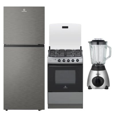 Tricombo Indurama Cocina Córdova + Refrigeradora 203LT + Licuadora Bord 1.5LT