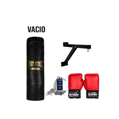 Set Sport Fitness Saco de box Vacío 1M + Accesorios FT-00036 Negro