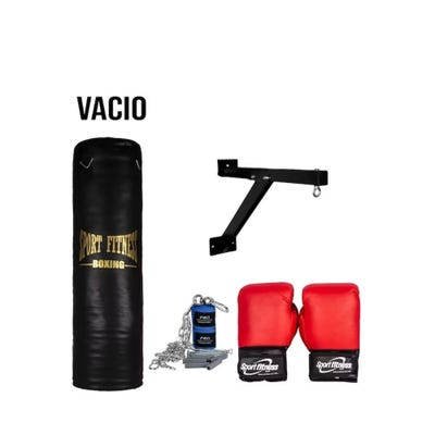 Set Sport Fitness Saco de box Vacío 1.20M + Accesorios FT-00037 Negro
