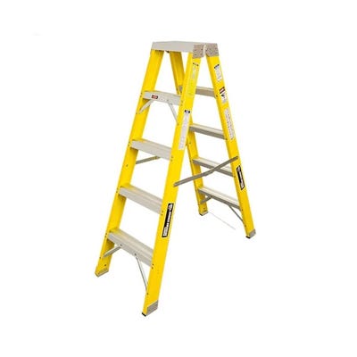 Escalera tijera fibra de vidrio profesional doble ascenso 5 pasos Bronco American Ladder 