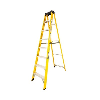 Escalera tijera fibra de vidrio profesional simple ascenso 8 pasos Bronco American Ladder 