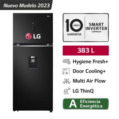 Refrigeradora LG DoorCooling 394LT GT39AGD1 Negro Acero
