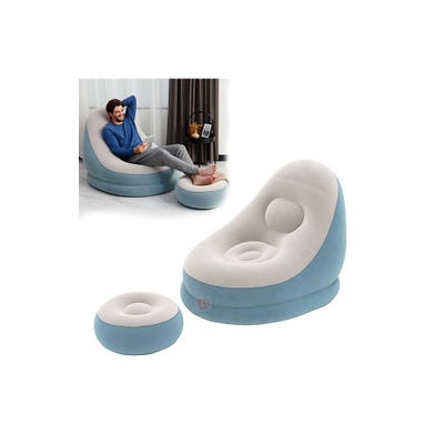 Sillón inflable con Poof Bestway Celeste 