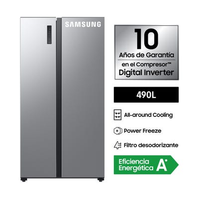 Refrigeradora Samsung Side By Side 490L RS52B3000M9/PE Silver
