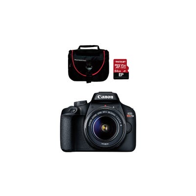 Cámara Canon EOS Rebel T100 + Lente EF-S 18-55MM + Memoria Micro SD 64GB + Maletín