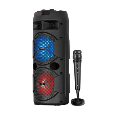 Torre de Sonido Eversound 6.5x2 LED Bluetooth FM EV2007 Negro